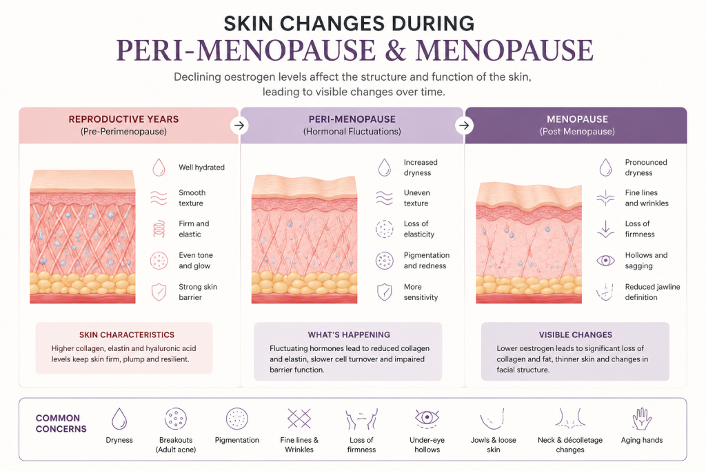 skin changes during perimenopause and menopause